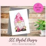 Breast Cancer Gnome Clipart for Stickers for Women, Breast Cancer Awareness PNG for Women, Commercial Use Medical Chart & Stethoscope