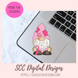 Breast Cancer Gnome Clipart for Stickers for Women, Breast Cancer Awareness PNG for Women, Commercial Use Medical Chart & Stethoscope