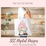 Breast Cancer Gnome Clipart for Stickers for Women, Breast Cancer Awareness PNG for Women, Commercial Use Medical Chart & Stethoscope