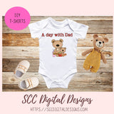 A Day with Dad PNG, Daddy and Baby Bear Clipart for Stickers, Wordart Scrapbook Elements, Whimsical Wildlife Clip Art for Tumblers