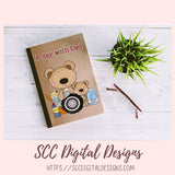 A Day with Dad PNG, Daddy and Baby Bear Clipart for Stickers, Wordart Scrapbook Elements, Whimsical Wildlife Clip Art for Tumblers