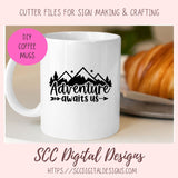 Adventure Awaits SVG, DIY Mountain & Stars Cabin Decor for Dad, Outdoor Lover T-Shirt for Mom, Road Trippin Glamper Wall Art for Camping