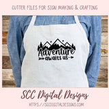 Adventure Awaits SVG, DIY Mountain & Stars Cabin Decor for Dad, Outdoor Lover T-Shirt for Mom, Road Trippin Glamper Wall Art for Camping