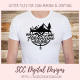 Adventure Bound SVG File Compass Mountains Stars & Trees 1 design in svg eps dxf jpg png formats