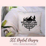 Adventure Bound SVG File Compass Mountains Stars & Trees 1 design in svg eps dxf jpg png formats