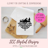 Adventure Bound SVG File Compass Mountains Stars & Trees 1 design in svg eps dxf jpg png formats