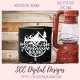 Adventure Bound SVG File Compass Mountains Stars & Trees 1 design in svg eps dxf jpg png formats