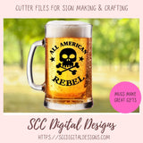 All American Rebel T-Shirt SVG for Military Veteran, July 4th Tumbler for Boyfriend, Independence Day Mug for Dad for Father's Day