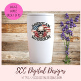 Skull PNG, American Warrior Clipart for Women, Rose Sublimation Design for Stickers for Girlfriend, Red White & Blue Flag for Wall Art