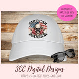 Skull PNG, American Warrior Clipart for Women, Rose Sublimation Design for Stickers for Girlfriend, Red White & Blue Flag for Wall Art
