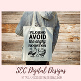 Avoid the Angry Rooster SVG, DIY Farmhouse Home Decor with Cricut for Mom, Chicken Lover Gift for Her, Funny Kitchen Decor For Girlfriend