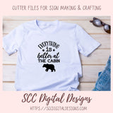 Life is Better at the Cabin SVG, Outdoor Antler T-Shirt for Dad, Rustic Bear Wall Art for Father's Day for Men, Hunting Camp PNG, 2 Designs
