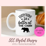 Life is Better at the Cabin SVG, Outdoor Antler T-Shirt for Dad, Rustic Bear Wall Art for Father's Day for Men, Hunting Camp PNG, 2 Designs