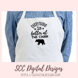 Life is Better at the Cabin SVG, Outdoor Antler T-Shirt for Dad, Rustic Bear Wall Art for Father's Day for Men, Hunting Camp PNG, 2 Designs