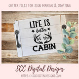 Life is Better at the Cabin SVG, Outdoor Antler T-Shirt for Dad, Rustic Bear Wall Art for Father's Day for Men, Hunting Camp PNG, 2 Designs