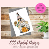 Autumn Gnomes PNG, Pumpkins, Sunflowers, Black Bird Sublimation Clipart for Stickers for Kids, Fall Digital Elements for Paper Crafting