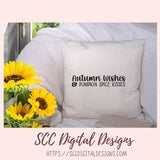 Autumn Wishes and Pumpkin Spice Kisses SVG 1 design in svg eps dxf jpg png formats