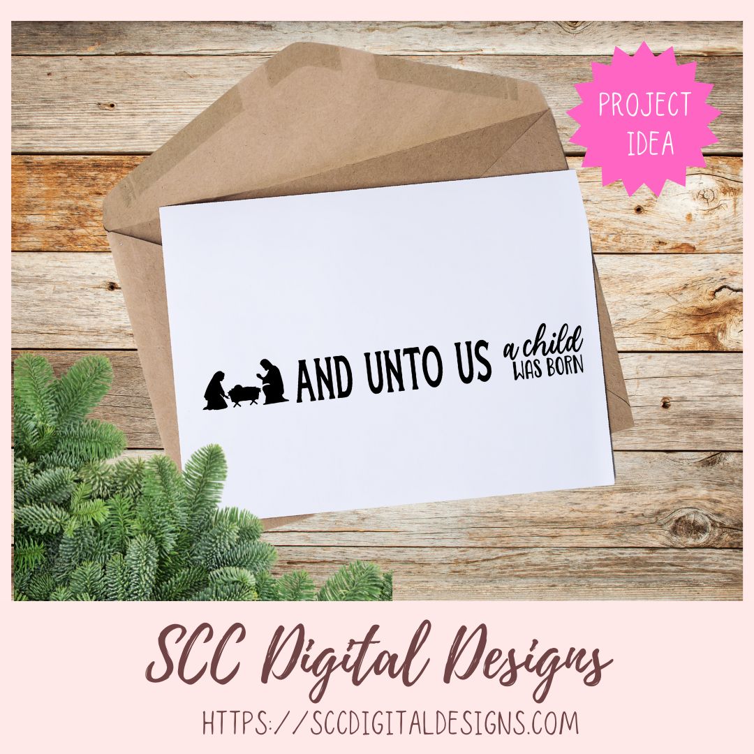 Away in the Manger SVG Bundle, Happy Birthday Jesus PNG Jesus is the Reason for the Season And Unto Us a Child is Born Religious Home Decor