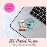 Gnome Clipart for Sublimation Designs for Aprons, Baking Clip Art for Stickers for Commercial Use, Baker Art PNG for Shirts for Mother's Day