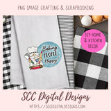 Gnome Clipart for Sublimation Designs for Aprons, Baking Clip Art for Stickers for Commercial Use, Baker Art PNG for Shirts for Mother's Day