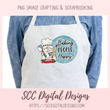 Gnome Clipart for Sublimation Designs for Aprons, Baking Clip Art for Stickers for Commercial Use, Baker Art PNG for Shirts for Mother's Day