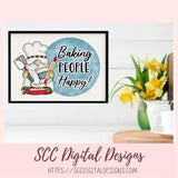Gnome Clipart for Sublimation Designs for Aprons, Baking Clip Art for Stickers for Commercial Use, Baker Art PNG for Shirts for Mother's Day