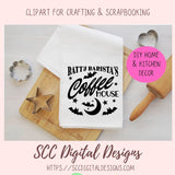 Batty Barista's Coffee House SVG File 1 design in svg eps dxf jpg png formats