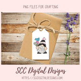 Spring Gnome Clipart bluebirds pink flowers blue birds