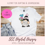 Spring Gnome Clipart bluebirds pink flowers blue birds