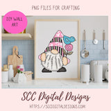 Spring Gnome Clipart bluebirds pink flowers blue birds