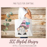 Spring Gnome Clipart bluebirds pink flowers blue birds