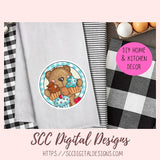 Birthday Cupcakes PNG, Whimsical Bear Printable Stickers for Kids for Tumblers, Digital Stickers Goodnotes Compatible Scrapbooking Elements