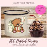Cute Teddy Bear PNG, Birthday Balloons, Presents, Cupcakes Clipart for Paper Crafting for Parties, Whimsical Wildlife Clip Art for Digital Scrapbooking