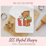Cute Teddy Bear PNG, Birthday Balloons, Presents, Cupcakes Clipart for Paper Crafting for Parties, Whimsical Wildlife Clip Art for Digital Scrapbooking