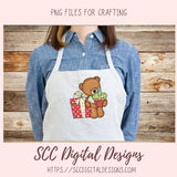 Cute Teddy Bear PNG, Birthday Balloons, Presents, Cupcakes Clipart for Paper Crafting for Parties, Whimsical Wildlife Clip Art for Digital Scrapbooking