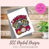 Camping Gnome Clipart with wordart mountains moon camp fire and a vintage red truck 1 design in 300 dpi png format