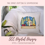 Camping Gnome Clipart for Wind Spinners Glamping Decor, Outdoor PNG Clip Art for Tumblers Designs for Shirts for Scrapbook Elements