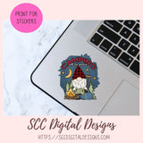 Camping Gnome Sublimation Clipart Campfire Moon & Stars PNG Digital Design