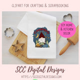 Camping Gnome Sublimation Clipart Campfire Moon & Stars PNG Digital Design