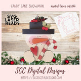 Candy Cane Snowman Christmas Ornament SVG 1 design in svg laser cut format