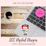 Annie Clipart for Stickers for Kids, Christmas Cookies, Stocking, & Snowmen PNGs for Paper Crafting for Women, Primitive Doll Clip Art for
