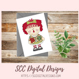 Annie Clipart for Stickers for Kids, Christmas Cookies, Stocking, & Snowmen PNGs for Paper Crafting for Women, Primitive Doll Clip Art for