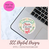 Christmas Cheer PNG, Welcome Here Sublimation Clipart for DIY Holiday Printables for Women, Xmas Wreath Style Farmhouse Seasonal Decor