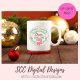 Christmas Cheer PNG, Welcome Here Sublimation Clipart for DIY Holiday Printables for Women, Xmas Wreath Style Farmhouse Seasonal Decor