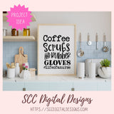 Coffee Scrubs and Rubber Gloves SVG 1 design in svg eps dxf jpg png formats