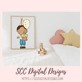 Cute Kids Birthday PNG, Diverse Boys & Girls With Balloons, Party Hats, Cupcakes Clipart, Clip Art for Paper Crafting and Scrapbooking