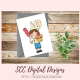 Cute Kids Birthday PNG, Diverse Boys & Girls With Balloons, Party Hats, Cupcakes Clipart, Clip Art for Paper Crafting and Scrapbooking