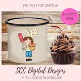 Cute Kids Birthday PNG, Diverse Boys & Girls With Balloons, Party Hats, Cupcakes Clipart, Clip Art for Paper Crafting and Scrapbooking