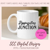 Dysfunction Junction SVG, Front Door Welcome Mat for Mom, Farmhouse Sign Decor for Couples, Sarcastic T-Shirt for Girfriend, Funny Wall Art
