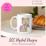 Easter Pals Digital Clipart and Digi Stamps, Wordart Bunnies Whimsical Bear Colored Eggs, Spring Flowers PNGS for Sublimation, Background Papers